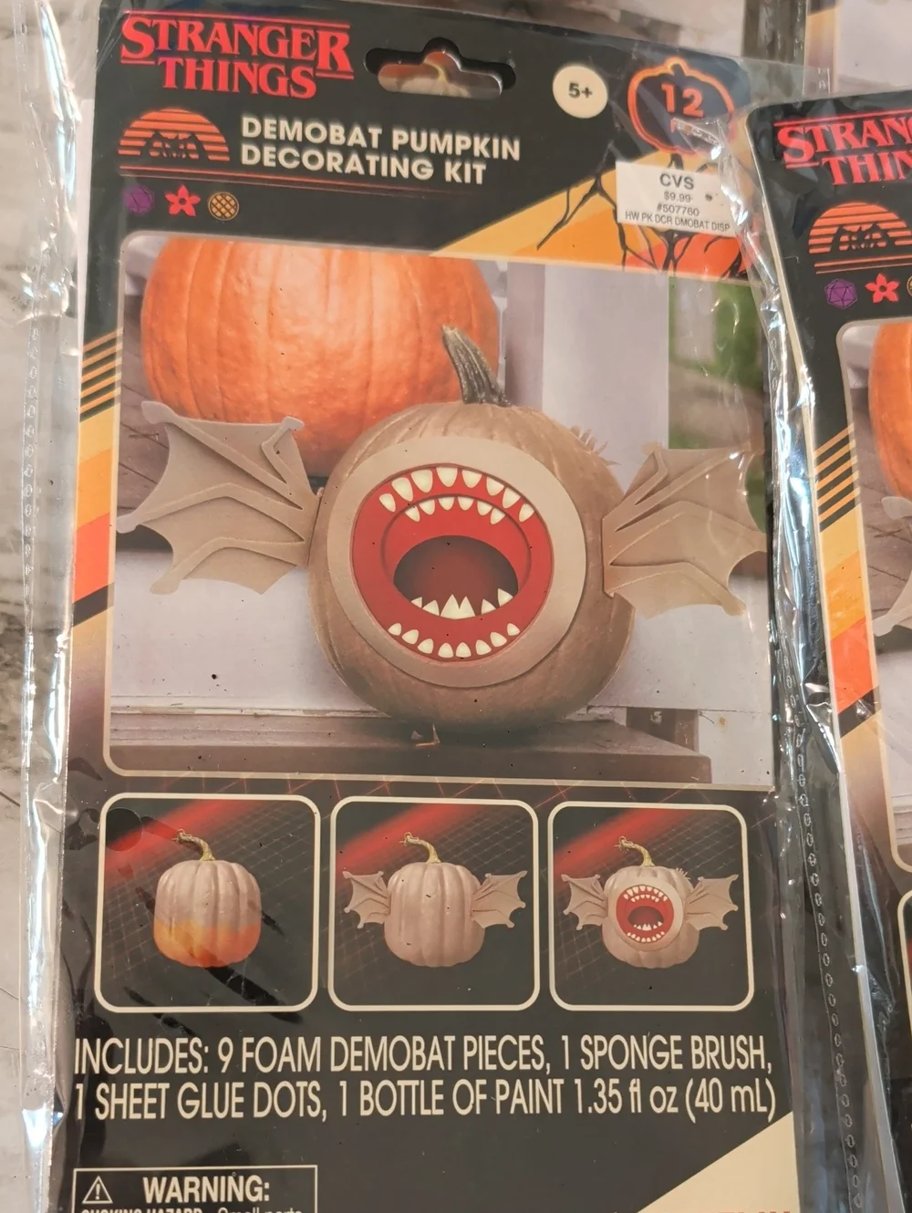 STRANGER THINGS Alphabet/DEMOBAT Lights Pumpkin Decorating Kit - BUNDLE OF 5
